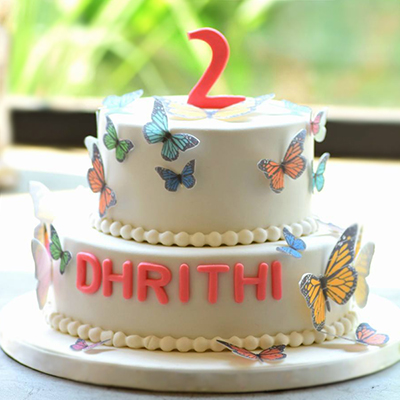 "Butterfly Fondant cake - code14 (3Kgs) - Click here to View more details about this Product